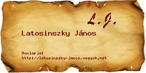Latosinszky János névjegykártya
