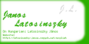 janos latosinszky business card